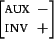 \begin{avm}[aux & $-$\\
inv & $+$]
\end{avm}